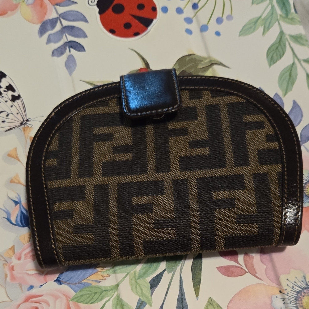 Fendi Black and Brown Monogram wallet